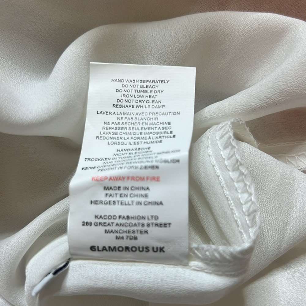 Peach Gingham Mini Dress with Puff Sleeves - Picture 15 of 16